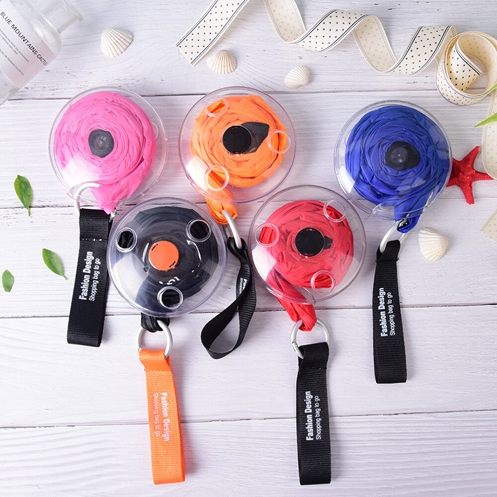 Eco-friendly Roll Up Reusable Polyester Foldable Grocery Bag Shopping Bag (random color)