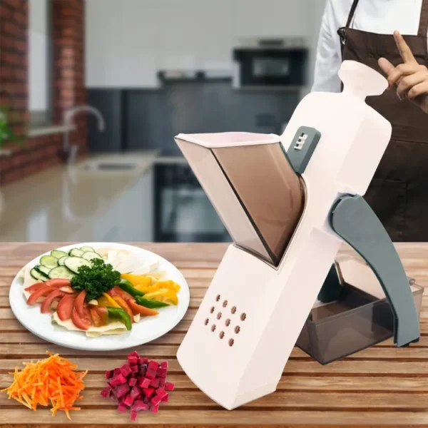 5 in 1 Mandoline Vegetable Slicer Food Chopper, Vegetable Cutter, Quick Fruit Dicer high quality (Random color) - Image 5