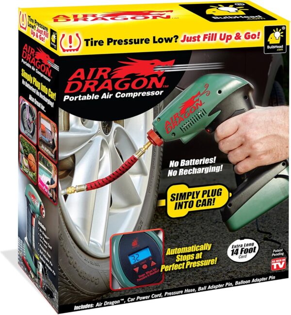 Air Dragon Portable Air Compressor Build in Light Great For Sport Ball, Pool Toys, Air Mattresses - Image 7