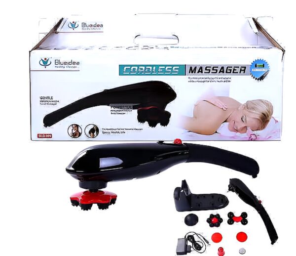 Blue idea Rechargeable Cordless Massager with different heads | Deep Massager for Muscles Neck Cordless Electric Body Massager
